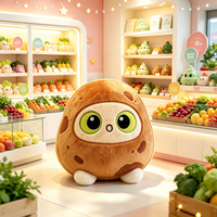 Peluche personnalisée en forme de fruits et légumes, petite peluche ronde de dessin animé, pomme de terre, carotte, tomate, jouets réconfortants