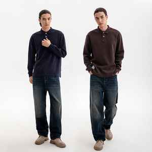 <span class=keywords><strong>Polo</strong></span> maschile a maniche lunghe in <span class=keywords><strong>cotone</strong></span> tinta unita Europa e Stati Uniti - Product Image 1