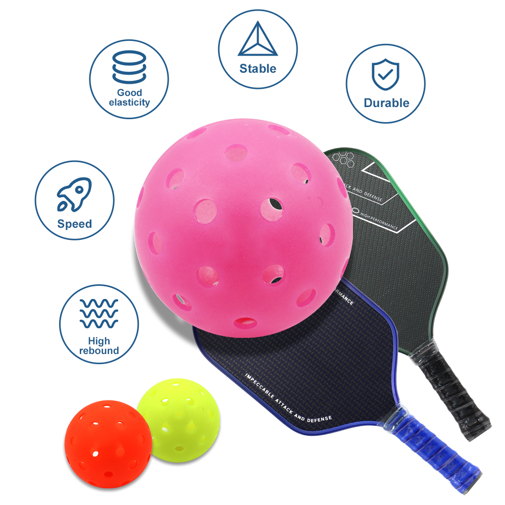 Nuoqi USAPA Approved Custom Logo Professional Pickleball Balls Premium Quality 3 Pack Outdoor/Indoor Sports Competition