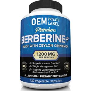Custom Premium Berberine HCL 1200mg Plus Organic Ceylon Cinnamon Supports Glucosa Metabolism Berberine HCI Suplemento - Product Image 3