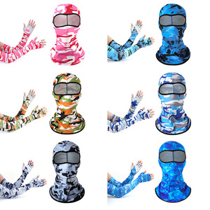 Ensemble de masques de cyclisme avec cinq manchons pour les doigts, anti-UV, respirant, séchage rapide, protection du cou, couvre-visage pour les sports de plein air, adultes - Product Image 1