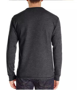 Outdoor FitnessRunning Wear Quick-Dry Men Solid Black Color Henley Collar Long Sleeve Tee Fitness Undershirt Casual T-Shirt - Product Image 4
