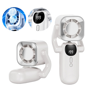 Ventilador Recargable Plegable de 20000 RPM, Mini Ventilador Portátil de Refrigeración de 2000mAh con Linterna y Carga Tipo C para Oficina, Viajes y Actividades al Aire Libre - Product Image 1