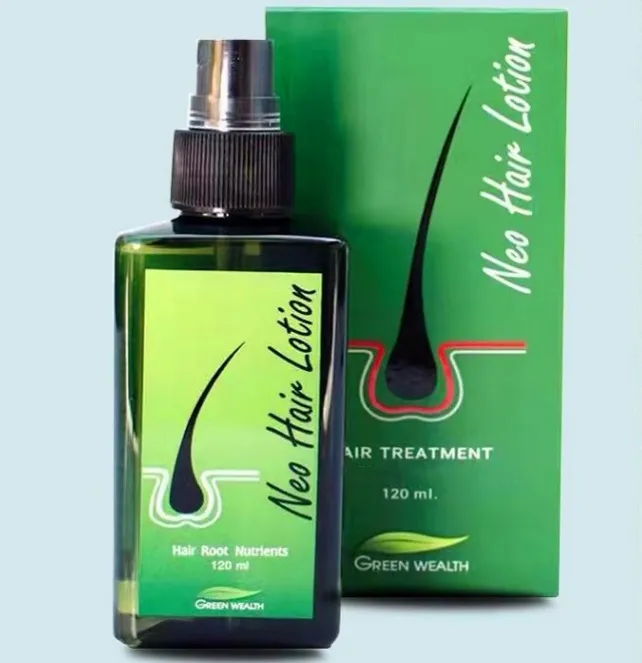 الأصلي صنع في تايلاند 120 مللي Neo الشعر محلول الأخضر الثروة العناية بالشعر رذاذ العلاج وقف فقدان الشعر نمو الجذر النفط المنتجات