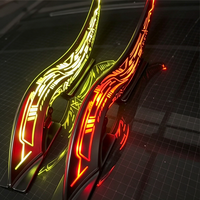 Lampe de toit LED universelle pour voiture, style cornes de dragon, avec fonction clignotante d'avertissement de freinage, accessoire de modification extérieure et lampe de spoiler de toit