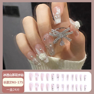 Xiaohongshu Camellia เล็บปลอมที่ถอดออกได้เล็บปลอมที่เกี่ยวกับการรักษาด้วยแสงทำด้วยมือสามารถลอกออกได้ - Product Image 3