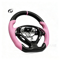 Setir Kemudi Serat Karbon Kustom dengan Kulit Berlubang Warna Pink, Cocok untuk Model Infiniti G25, G27, G35, G37
