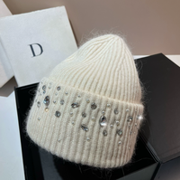 Bonnet tricoté personnalisé avec logo, bonnet chaud en jacquard de haute qualité avec strass, bonnet tricoté avec logo personnalisé
