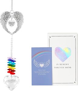 Attrape-soleil personnalisé <span class=keywords><strong>en</strong></span> cristal <span class=keywords><strong>en</strong></span> forme de cœur avec ailes d'ange, cadeau commémoratif pour animaux de compagnie, ornement suspendu créateur d'<span class=keywords><strong>arc</strong></span>-<span class=keywords><strong>en</strong></span>-<span class=keywords><strong>ciel</strong></span> - Product Image 2