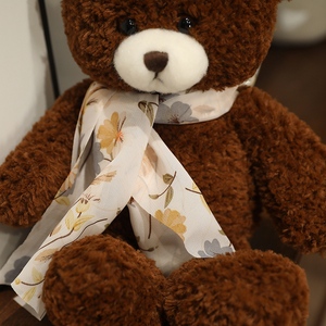 Gevulde pluche speelgoeddier zijden sjaal beer mooi schattig meisje fan kerstcadeau nieuwjaarscadeau - Product Image 5