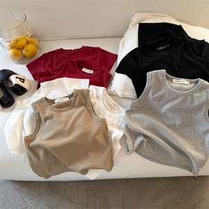 Nuovo Arrivo: T-shirt Senza Maniche a Costine in Cotone Tinta Unita per Adulti e Bambini - Top Estivo Carino per Papà e Ragazzi - Product Image 3