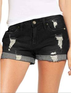 Jeans bleus de qualité supérieure, vente en gros de shorts en denim serrés, jeans en denim personnalisés, shorts en denim noirs décontractés de qualité supérieure pour femmes - Product Image 1