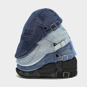 หมวกแก๊ปแฟชั่นสไตล์แกตสบี้สำหรับผู้ชาย หมวกเบเร่ต์ หมวกเดนิม หมวกทรงนิวส์บอย หมวกไอวี่ผ้าลายตาราง หมวกไอวี่ผู้ชาย หมวกทรงนิวส์บอย - Product Image 1