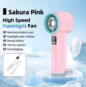 Ventilatore Portatile Mini ad Alta Velocità 2026, Ricaricabile USB, Display Digitale 100 Velocità, Potente Torcia Turbo, Velocità del Vento <span class=keywords><strong>9m</strong></span>/s - Product Image 5