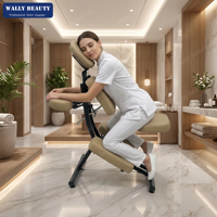Chaise de massage ergonomique portable pliable, chaise de tatouage avec appui-tête réglable, mousse haute densité, équipement de spa
