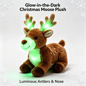 Peluche Écologique Lumineuse Sans Fluorescentes en Forme <span class=keywords><strong>d</strong></span>'Élan, Lavable en Machine, Douce pour la Peau, Idéale pour les Boutiques de Maternité et les Lots Cadeaux de Noël - Product Image 4