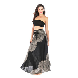 <strong>Boho</strong> <strong>Skirt</strong> Midi Dress Floral Print Loose Flowing Summer Travel Hippie Yogi Two Wear Belly Dance Festival Long Maxi <strong>Skirt</strong> - Product Image 3