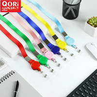 Porte-cartes rétractable en nylon avec boucle facile à ouvrir, pour permis de travail, carte d'employé, carte d'identité, étudiants, personnel de bureau, Autumn Rain