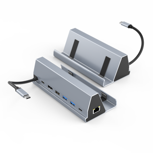 Đế sạc đa chức năng 3TYPE C sang USB3.0*2+2.0+ C DATA+USB-C PD+HDMI+RJ45 Hub kết nối USB 7 trong 1 - Product Image 1