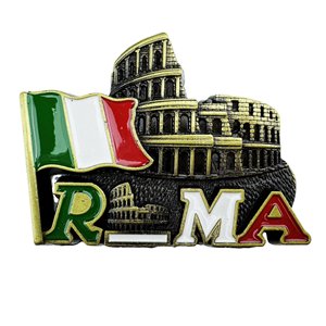 Imán de Refrigerador de Metal Personalizado con la <span class=keywords><strong>Bandera</strong></span> <span class=keywords><strong>Italiana</strong></span> y el Coliseo, Imán de Refrigerador Creativo y Cultural, Pegatinas Magnéticas 3D, Recuerdos de Viaje, Regalo - Product Image 6