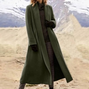 Cappotto Lungo Monocolore Premium, Silhouette Ampia con Linee Spalle Perfette, <span class=keywords><strong>Estetica</strong></span> Sofisticata, Tessuto Morbido in Lana, Cappotto Casual - Product Image 2