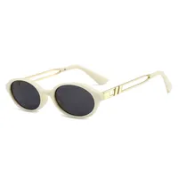 Lunettes de soleil rétro ovales pour femmes Fashion Shades UV400 Men Punk Tea Green Sun Glasses