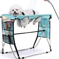 Hamac de toilettage pliable et détachable en acier inoxydable, anti-griffures et anti-morsures, pour le bain, la coupe de poils et la manucure des chats et chiens