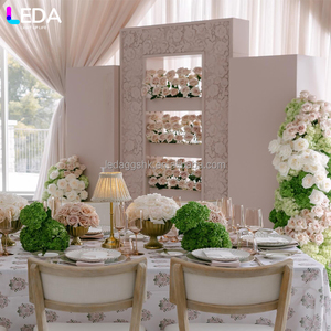 LEDA Hot selling Wedding Party Decoration <b>Backdrop</b> pink Flower Box Arch Welcome Sign <b>Backdrop</b> Panel for Wedding Decor - Product Image 1