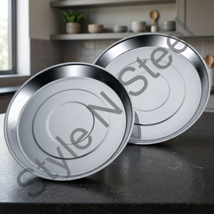 Luxury Creative Classic Eco-Friendly Dried Fruit Candy Plate Server Ware <b>Snack</b> <b>Tray</b> Stainless Steel Round Shape Serving Plate - Product Image 1