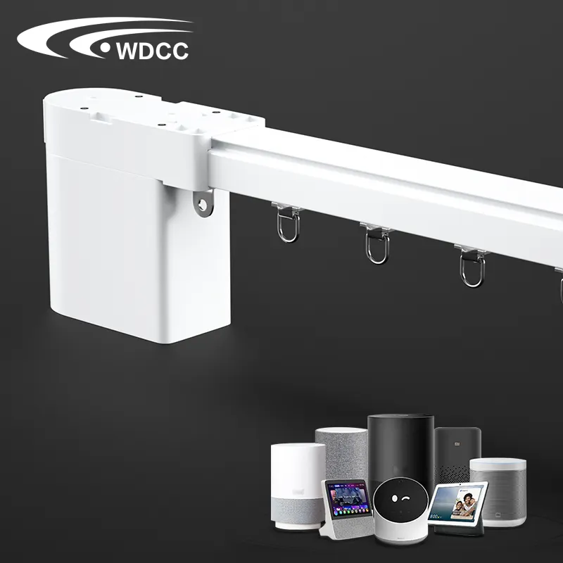 WDCC customized wholesale wave curtain track ripple S fold curtain rail track wifi automation curtain motor