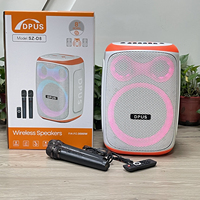 Altavoz Karaoke Inalámbrico BT SZ-D8 de 8 Pulgadas con Micrófonos, Supergraves Estéreo, Luz RGB, Woofer Activo, Altavoz Portátil para Fiestas