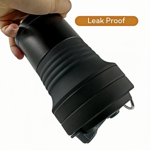 <span class=keywords><strong>Gobelet</strong></span> pliable en silicone réutilisable, écologique, sans BPA, 550 ml, portable, pour café, voyage, avec paille - Product Image 3