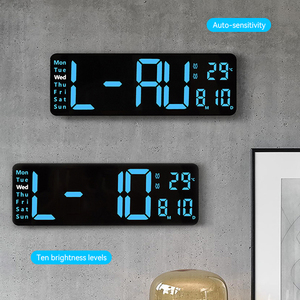 Horloge murale numérique grande taille avec télécommande, affichage LED, système d'alarme, température et humidité, montre <span class=keywords><strong>électronique</strong></span> intelligente - Product Image 5