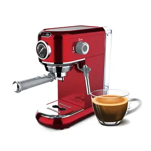 2021 fabrika yeni varış, ev ofis yarı otomatik Cafe makinesi 15 Bar kırmızı otomatik çoklu kahve makinesi/