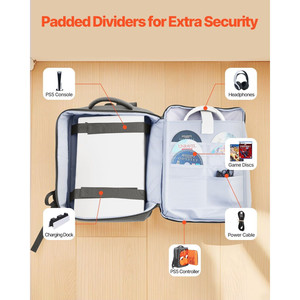 Zaino PS5 borsa da viaggio a doppia spalla per Playstation 5 PS5 in Nylon sottile - Product Image 5
