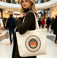 Sac fourre-tout en toile de coton à grande capacité, imprimé à l'écran avec un motif de dessin animé personnalisé, promotionnel CHEERS