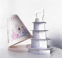Elegante Soporte Redondo para Cupcakes con Diseño Vintage de Té de la Tarde en Color Morado para Decoración de Mesa de Postres en Bodas de Lujo