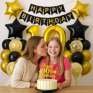 Guirnalda de Globos de Látex y Metalizados con Números Negros y Dorados para Decoración de <span class=keywords><strong>Cumpleaños</strong></span> Número <span class=keywords><strong>65</strong></span>, en Paquete al por Mayor para Fiestas de Hombres y Mujeres - Product Image 4
