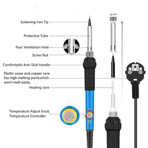 <span class=keywords><strong>Fer</strong></span> à <span class=keywords><strong>souder</strong></span> à température réglable 60W avec embouts remplaçables, chauffage rapide pour la réparation électronique et les projets de soudage DIY - Product Image 2