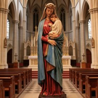 Statue religieuse de Noël grandeur nature en résine, représentant Marie, Jésus le Père et l'Enfant Jésus, peinte à la main, artisanat d'art, vente en gros d'usine