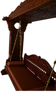 Indian Traditional Swing Jhula Manufacturer Buy Indian Carved Swing in Designer Jali Style Teak Wood Hand Carved Jali Swing USA - Product Image 3