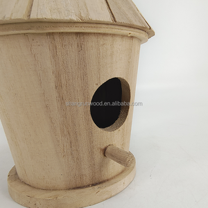 Nid suspendu en bois rustique pour l'extérieur, 10 pièces, meilleure vente, maison d'oiseaux, nouveau nid décoratif en bois - Product Image 2