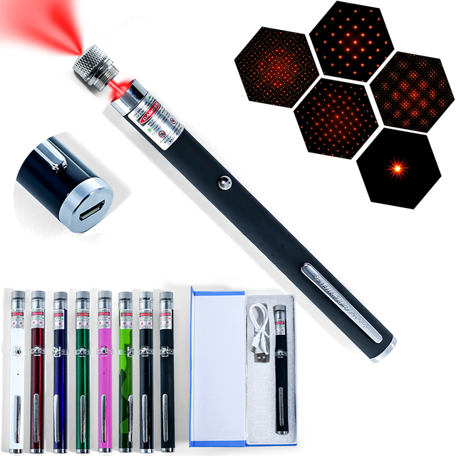Elegant Red Laser Pointer with Starlight Projection | Pen-Style Design & USB Charging for Professional Business Presentations