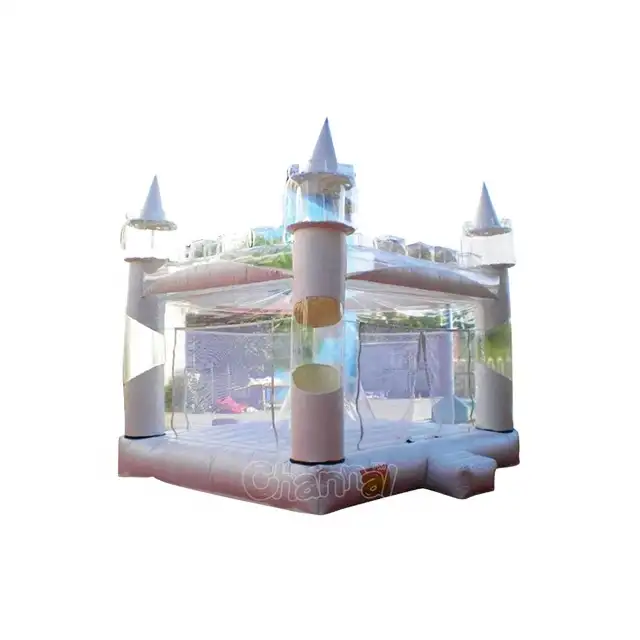 सफेद पारदर्शी क्रिस्टल स्पष्ट शादी वयस्कों और बच्चों के लिए Inflatable कूद महल