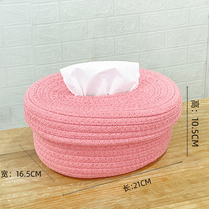 Factory Hot Sale Tissue Paper <b>Storage</b> Box Woven Cotton Rope Baby Tote <b>Basket</b> Organizing Home Decoration - Product Image 6