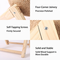 Arbre à chat moderne en bois avec griffoir en sisal, pliable, emballé en carton, tour à griffoir pour chat à 2 niveaux avec balle pour chats d'intérieur