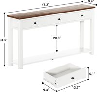 Console moderne en bois avec 3 tiroirs et étagère de rangement de 32 pouces pour appartement, salon, hôtel, entrée, hall d'entrée