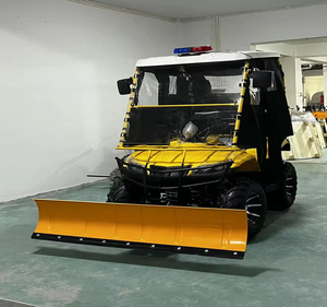 Buggy <span class=keywords><strong>de</strong></span> plage tout-terrain jaune durable à quatre roues avec moteur <span class=keywords><strong>de</strong></span> 6,5 CV et balayeuse à neige pour un déneigement efficace, chasse-neige - Product Image 4