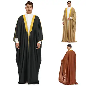 Pakaian tradisional Muslim Kaftan jubah Arab Islam Muslim Dubai pria Bisht Abaya Lebaran Arab Thobe Saudi jubah pria
