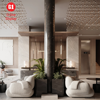 Meubles de design d'intérieur d'hôtel modernes, haut de gamme, écologiques, durables, personnalisés, élégants, pour salle à manger, salle d'attente, vitrines LED